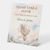 Romantic Hot Air Balloon Wedding Favor Table Sign 台座サイン (正面)