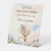 Romantic Hot Air Balloon Wedding Kids Table Sign 台座サイン (正面)