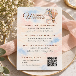 Romantic Hot Air Balloon Wedding Weekend Details エンクロージャーカード