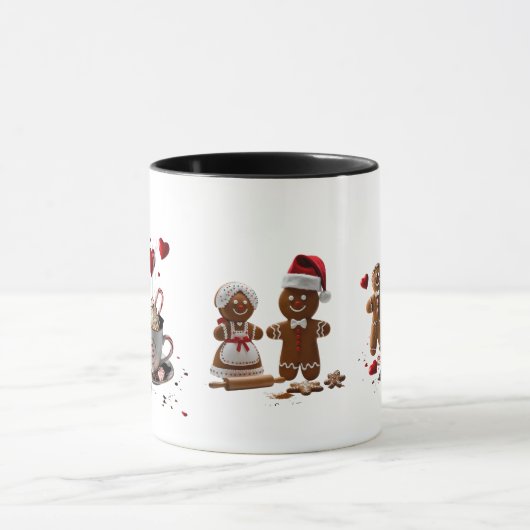 Romantic Hot Cocoa Gingerbread Couple Premium  マグカップ (中央)