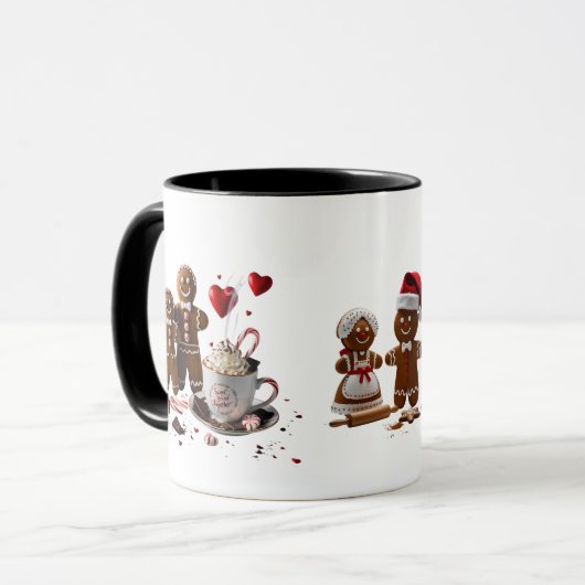 Romantic Hot Cocoa Gingerbread Couple Premium  マグカップ (正面左)