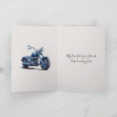 Romantic I Love You Anniversary Blue Motorcycle カード (内部)