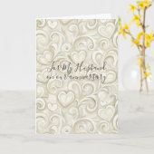 Romantic I Love You Anniversary Cream Hearts カード (黄色い花)