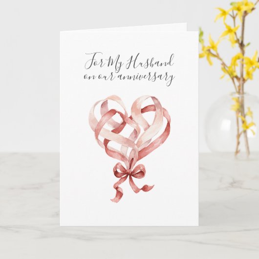 Romantic I Love You Anniversary Pink Red Heart  カード (黄色い花)