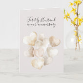 Romantic I Love You Anniversary Warm Stone Hearts カード (黄色い花)