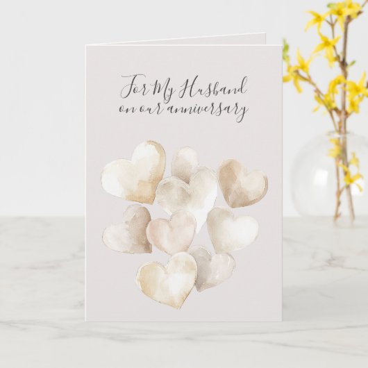 Romantic I Love You Anniversary Warm Stone Hearts カード (黄色い花)