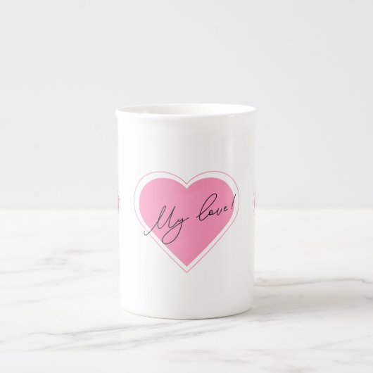Romantic illustration My love! on a cup ボーンチャイナマグカップ (正面)