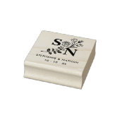 Romantic Initials Wildflowers Branches Wedding ラバースタンプ (スタンプ)