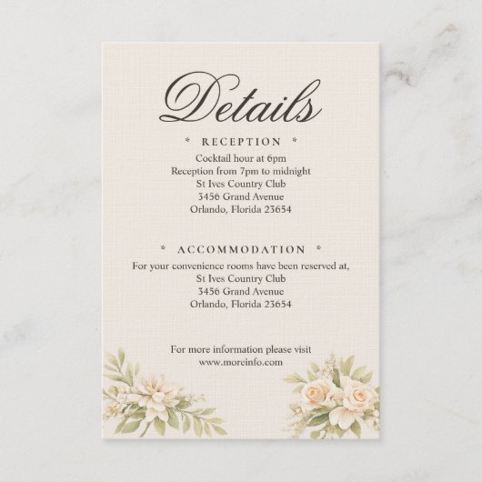 Romantic Italian Tusca Details Card エンクロージャーカード (正面)