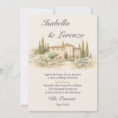 Romantic Italian Tuscan Villa Wedding Invitations 招待状 (正面)