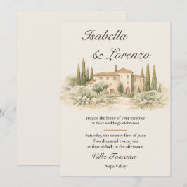 Romantic Italian Tuscan Villa Wedding Invitations 招待状