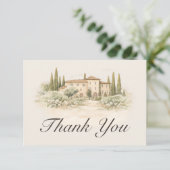 Romantic Italian Tuscan Wedding Thank You Card サンキューカード (スタンド正面)