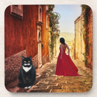 Romantic Italian Village Fine Art Coaster コースター