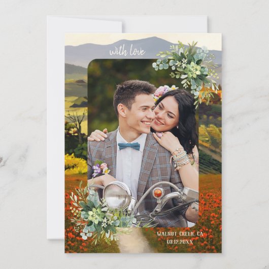 Romantic Italian Wedding Reception Custom Photo 招待状 (裏面)