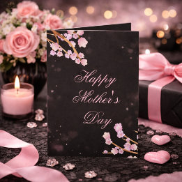 Romantic Japanese Cherry Blossoms Mother's Day カード