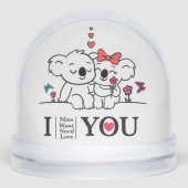 Romantic Koala Couple Snow Globe – Cute Christmas (正面)