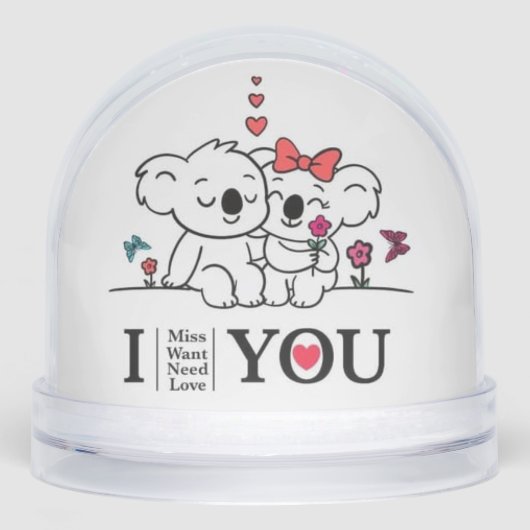 Romantic Koala Couple Snow Globe – Cute Christmas (正面)
