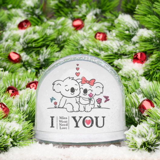 Romantic Koala Couple Snow Globe – Cute Christmas (クリスマス)