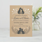 Romantic Kraft Floral Couple Invite 招待状 (スタンド正面)
