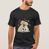 Romantic Labradors with Soccer Ball for Valentine' Tシャツ (正面)
