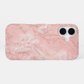 Romantic Lace Pink Floral & Pearl Phone Case iPhone 16ケース (裏面横)