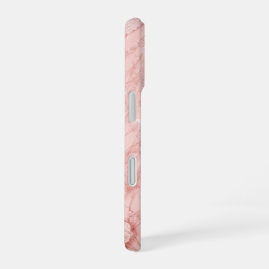 Romantic Lace Pink Floral & Pearl Phone Case iPhone 16ケース (右側面)