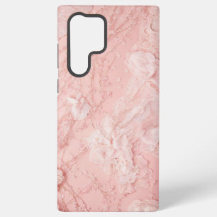 Romantic Lace Pink Floral & Pearl Phone Case Samsung Galaxy S22 Ultraケース