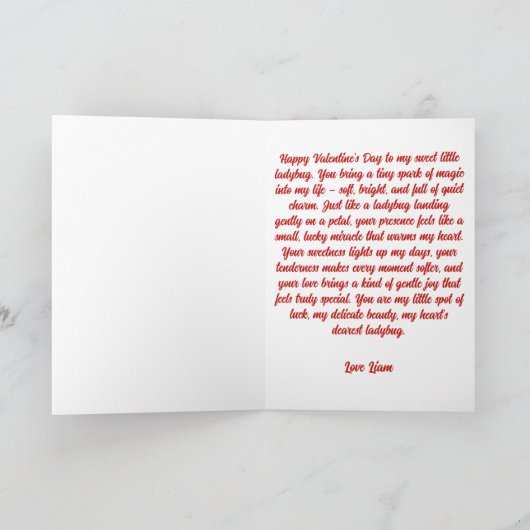 Romantic Ladybugs in Flight カード (内部)