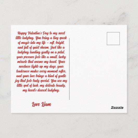 Romantic Ladybugs in Flight ポストカード (裏面)