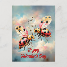 Romantic Ladybugs in Flight ポストカード
