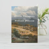 Romantic Landscape Painting Wedding Invitation 招待状 (スタンド正面)