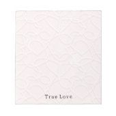 Romantic Large White Hearts Pink Valentine's Day ノートパッド (正面)