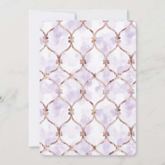 Romantic Lavender Floral Bow Wedding 招待状 (裏面)