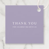Romantic Lavender Floral Crest Wedding Thank You フェイバータグ (裏面)
