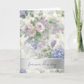 Romantic Lavender Floral Roses Wedding カード (正面)
