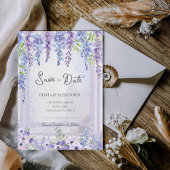 Romantic Lavender Wisteria Save the Date 案内状