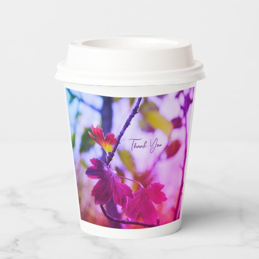 Romantic Leaves Boho – Botanical Fantasy Thank You 紙コップ (裏面)