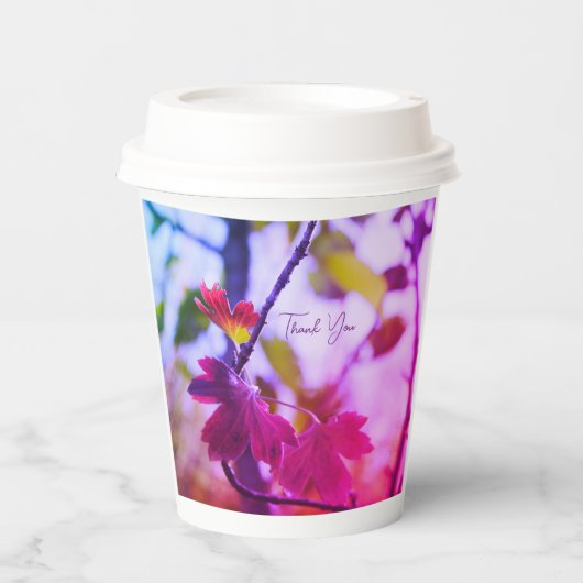 Romantic Leaves Boho – Botanical Fantasy Thank You 紙コップ (正面)