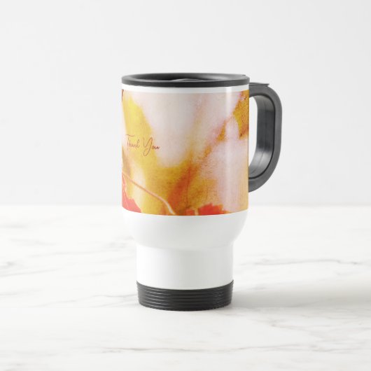 Romantic Leaves Boho – Botanical Fantasy Thanks トラベルマグ (正面右)