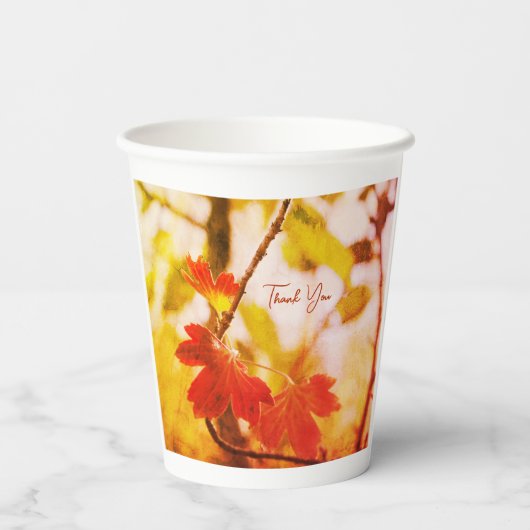 Romantic Leaves Boho – Botanical Fantasy Thanks 紙コップ (裏面)