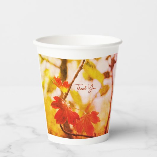 Romantic Leaves Boho – Botanical Fantasy Thanks 紙コップ (正面)