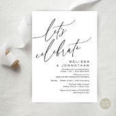 Romantic Let's Celebrate Wedding Elopement Party 招待状