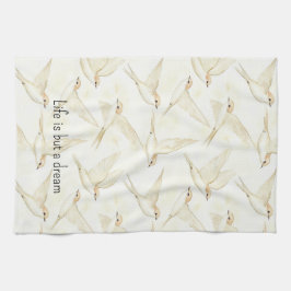 Romantic life is but a dream birds   キッチンタオル