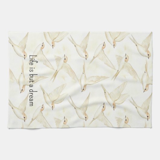 Romantic life is but a dream birds   キッチンタオル (横)