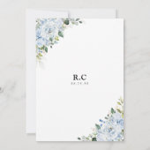 Romantic Light Blue Floral Bridal Shower  招待状 (裏面)