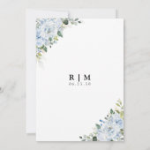 Romantic Light Blue Floral Engagement Party  招待状 (裏面)