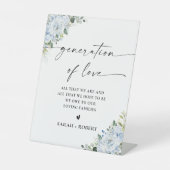 Romantic Light Blue Floral Generation of Love Sign 台座サイン (正面)