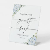 Romantic Light Blue Floral Guest Book Sign 台座サイン (正面)