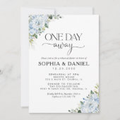 Romantic Light Blue Floral One Day Away Invitation 招待状 (正面)