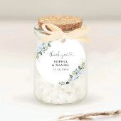  Romantic Light Blue Floral Wedding  ラウンドシール